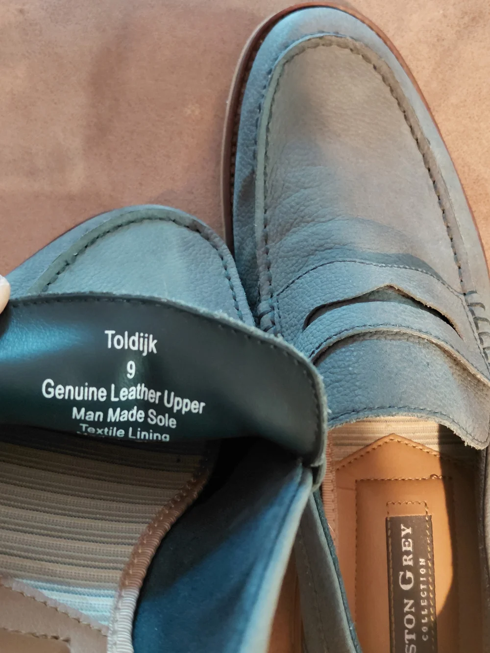 Men's Blue Suede Penny Loafers
